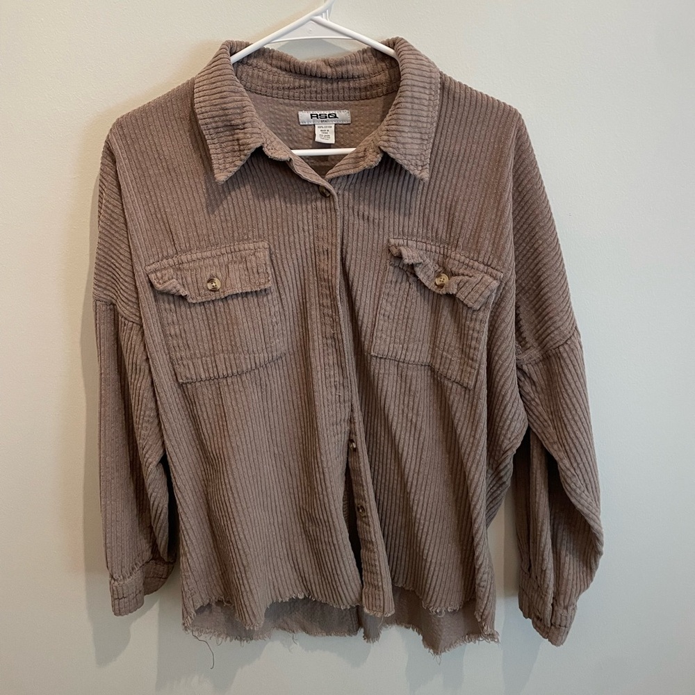 RSQ Brown Corduroy Button Down Shirt